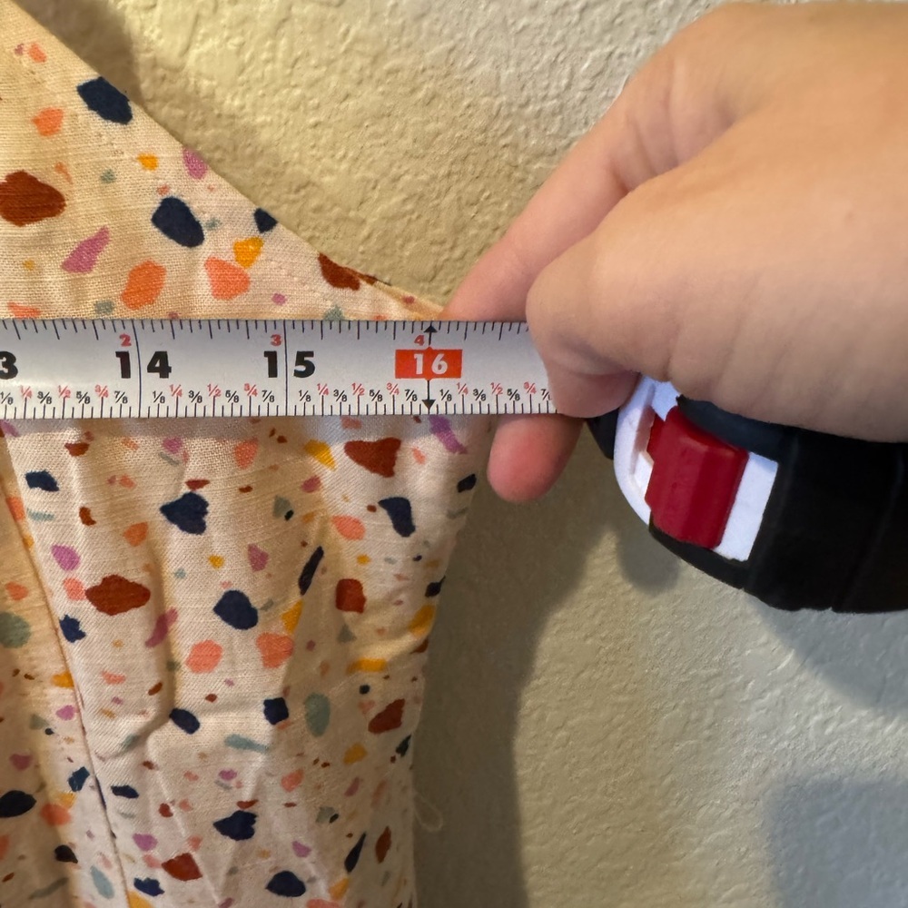 Madewell Button Down Multi-Colored Speckled Square Neck Midi Dress Size 4 - Picture 8 of 10